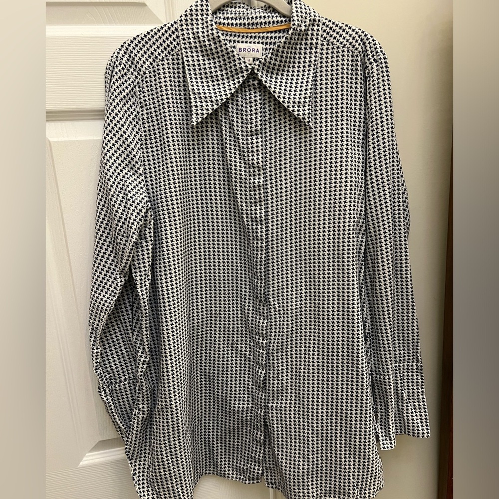 Brora Houndstooth Women’s Button Down Size 12 US